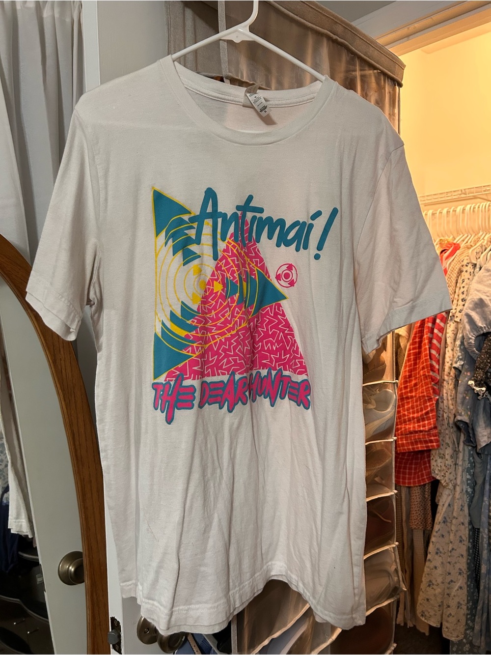 The Dear Hunter Antimai Graphic Tee with Pink & Teal Retro Print